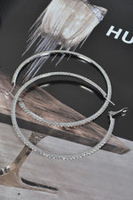 Silver Crystal Hoops