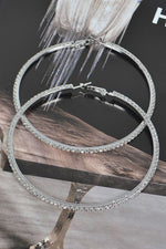 Silver Crystal Hoops