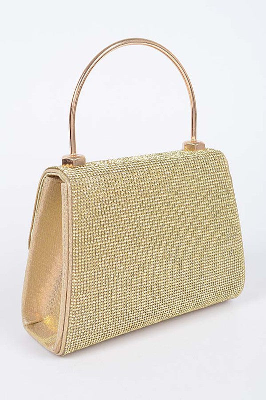 Gold Rhinestone Top Handle Bag