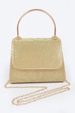 Gold Rhinestone Top Handle Bag