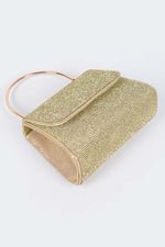 Gold Rhinestone Top Handle Bag