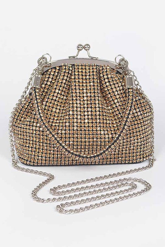 Gold Rhinestone Party Clutch