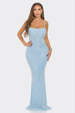 Rhinestone and Pearl Mermaid Maxi Dress