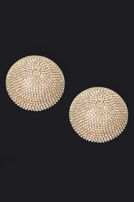 Rhinestone Round Stud Earring