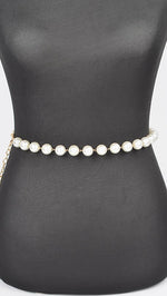 Faux Pearl Chain Belt