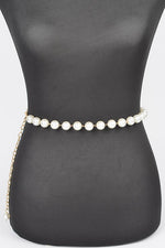 Faux Pearl Chain Belt