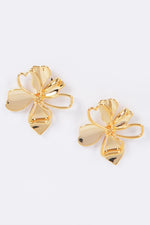 Solid Gold Stud Flower Earring