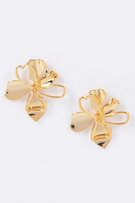 Solid Gold Stud Flower Earring