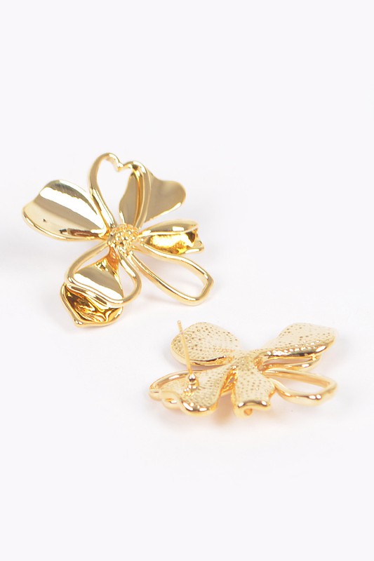 Solid Gold Stud Flower Earring