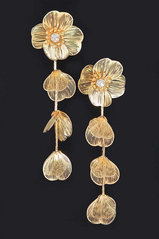 Metal Flower Fringe Earring