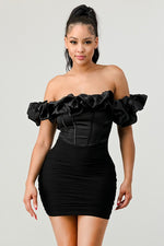 Luxe Ruffle Off Shoulder Dress