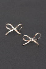 Solid Gold Bow Stud Earring