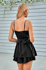 Solid Sleeveless Black Romper