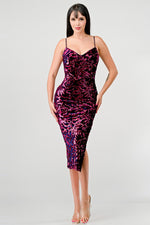 Sequin Eggplant Midi Dress