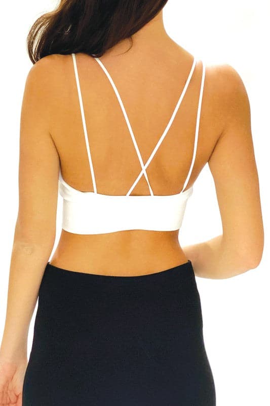 Ribbed Bralette - White Photo four